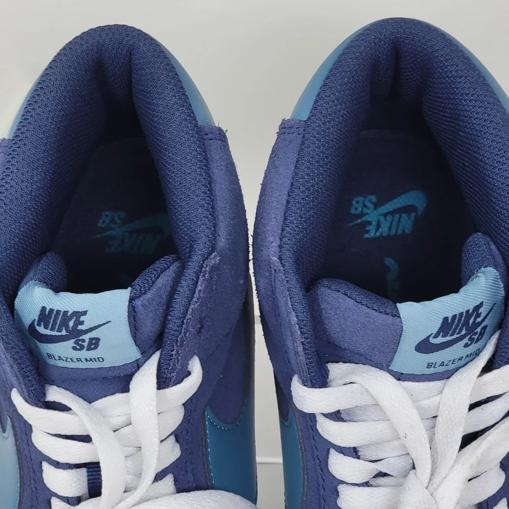 Nike Blue and Teal High-Top Sneakers - Size 14